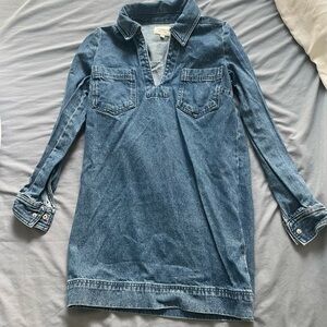 Sezane Denim Long Sleeve Dress
